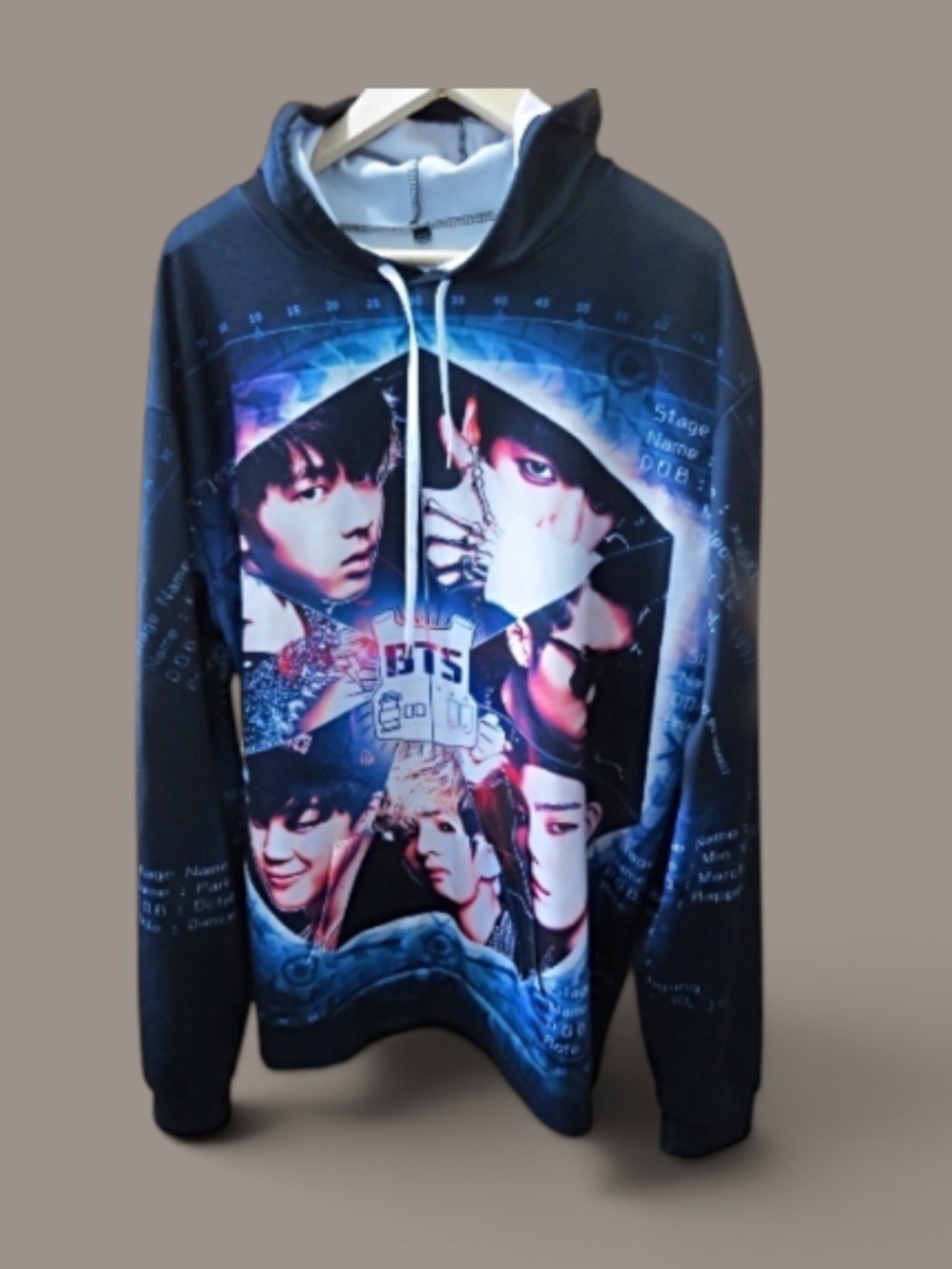 3D printed K-pop hoodie Superstar group BTS Size 3XL